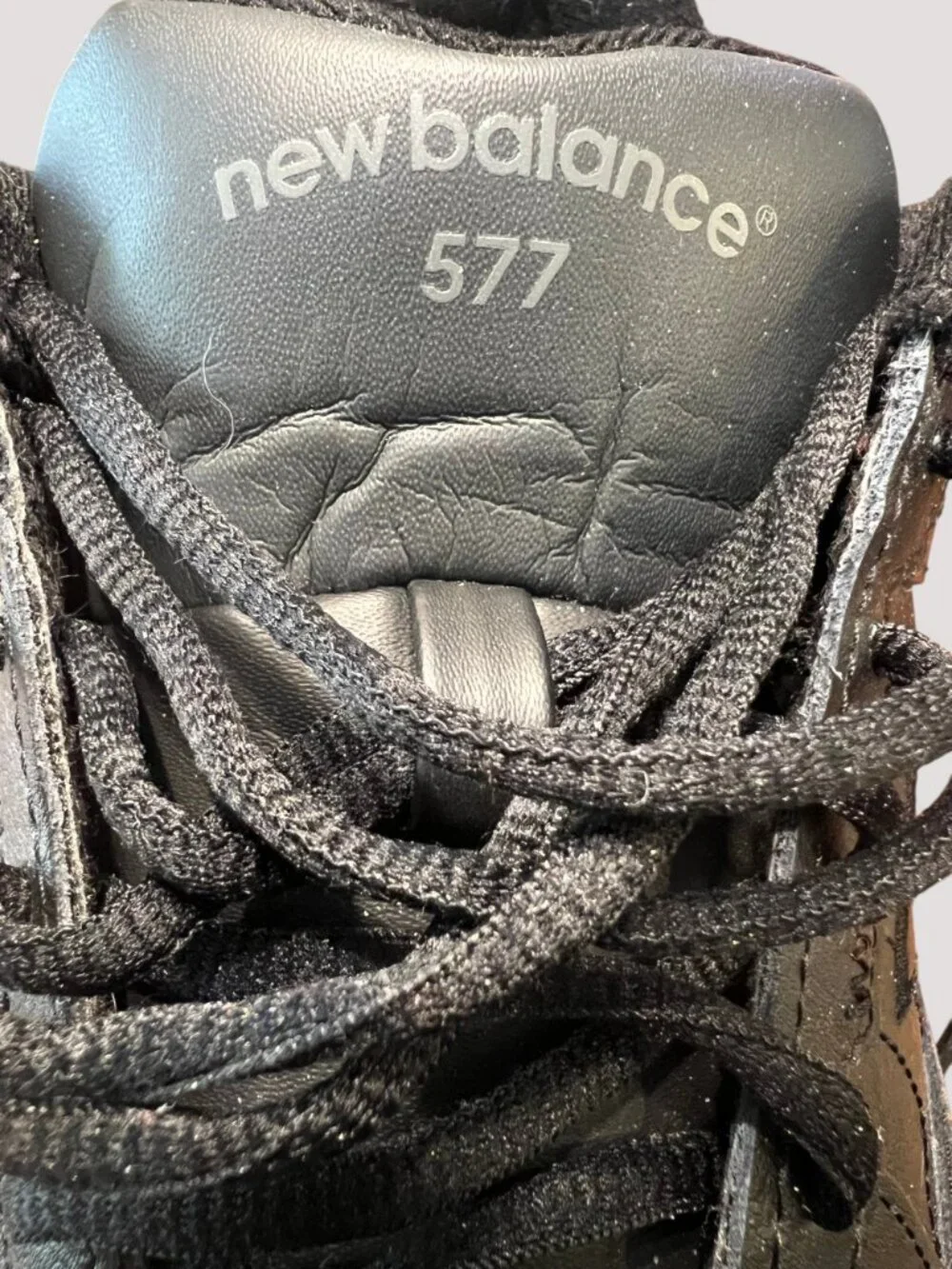 New Balance 577 Walking Shoes Men's 8 4E X-Wide Black Leather (Fits W9.5 XW)